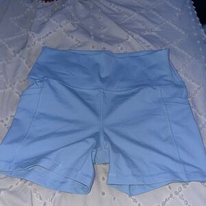 90 Degree By Reflex Light Blue Women's Athletic Shorts